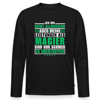Des performances inégalées en tant que magicien - T-shirt manches longues Premium bio Homme - noir - Devant - Nico (187cm)