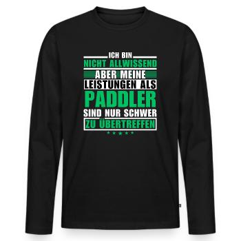 Des performances inégalées en tant que pagayeur - T-shirt manches longues Premium bio Homme - noir - Devant - Nico (187cm)