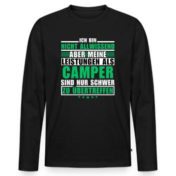 Unmatched performance as a camper - Men's Premium Organic Long Sleeve Shirt - black - Front - Nico (187cm)