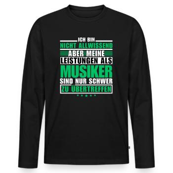Unsurpassed performance as a musician - Men's Premium Organic Long Sleeve Shirt - black - Front - Nico (187cm)
