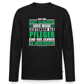 Une performance inégalée en tant qu’aidant naturel - T-shirt manches longues Premium bio Homme - noir - Devant - Nico (187cm)