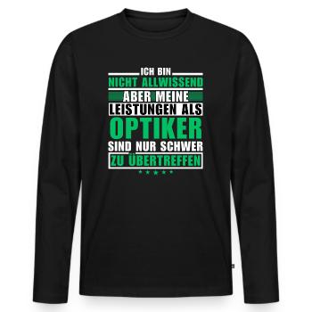 Des performances inégalées en tant qu’opticien - T-shirt manches longues Premium bio Homme - noir - Devant - Nico (187cm)