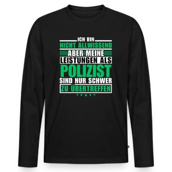 Des performances inégalées en tant que policier - T-shirt manches longues Premium bio Homme - noir - Devant - Nico (187cm)