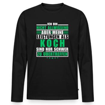 Unmatched performance as a chef - Men's Premium Organic Long Sleeve Shirt - black - Front - Nico (187cm)