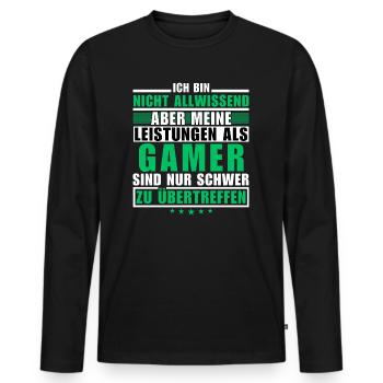 Unmatched performance as a gamer - Men's Premium Organic Long Sleeve Shirt - black - Front - Nico (187cm)