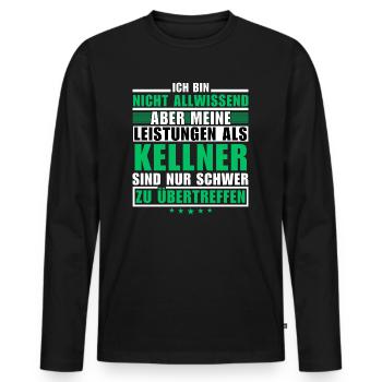 Des performances inégalées en tant que serveur - T-shirt manches longues Premium bio Homme - noir - Devant - Nico (187cm)