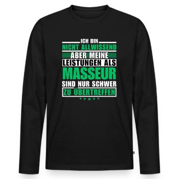 Unsurpassed performance as a massage therapist - Men's Premium Organic Long Sleeve Shirt - black - Front - Nico (187cm)