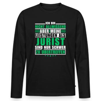Unübertroffene Leistung als Jurist - Männer Premium Bio Langarmshirt - Schwarz - Vorne - Nico (187cm)