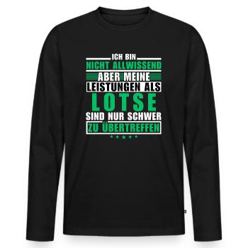 Unübertroffene Leistung als Lotse - Männer Premium Bio Langarmshirt - Schwarz - Vorne - Nico (187cm)