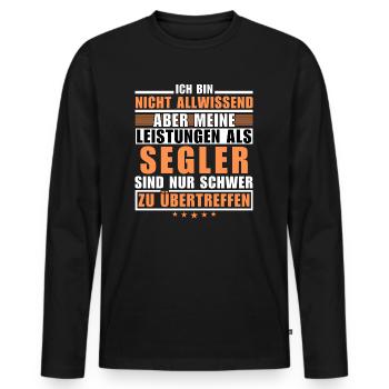 Des performances inégalées en tant que marin - T-shirt manches longues Premium bio Homme - noir - Devant - Nico (187cm)