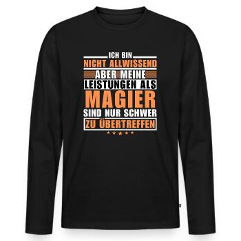 Unsurpassed performance as a magician - Men's Premium Organic Long Sleeve Shirt - black - Front - Nico (187cm)