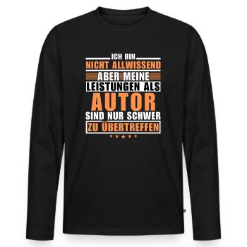 Unmatched Achievement as a Writer - Men's Premium Organic Long Sleeve Shirt - black - Front - Nico (187cm)