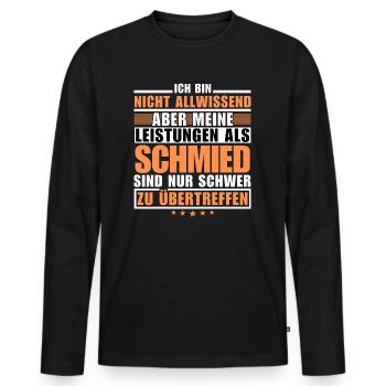 Des performances inégalées en tant que forgeron - T-shirt manches longues Premium bio Homme - noir - Devant - Nico (187cm)