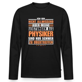 Unübertroffene Leistung als Physiker - Männer Premium Bio Langarmshirt - Schwarz - Vorne - Nico (187cm)
