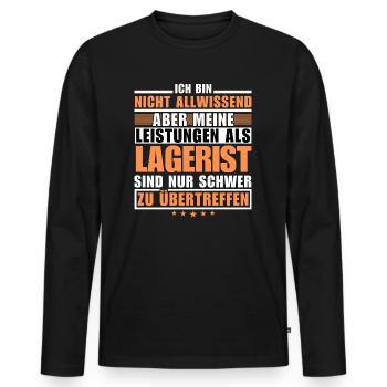 Unrivalled performance as a warehouse clerk - Men's Premium Organic Long Sleeve Shirt - black - Front - Nico (187cm)