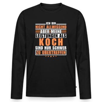 Unmatched performance as a chef - Men's Premium Organic Long Sleeve Shirt - black - Front - Nico (187cm)