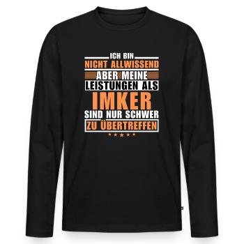 Des performances inégalées en tant qu’apiculteur - T-shirt manches longues Premium bio Homme - noir - Devant - Nico (187cm)