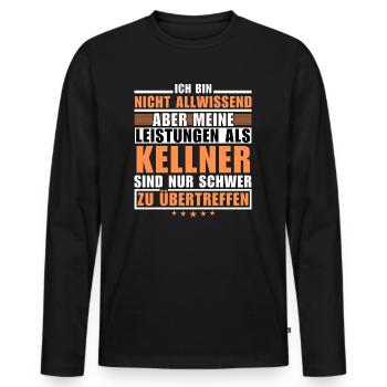 Des performances inégalées en tant que serveur - T-shirt manches longues Premium bio Homme - noir - Devant - Nico (187cm)