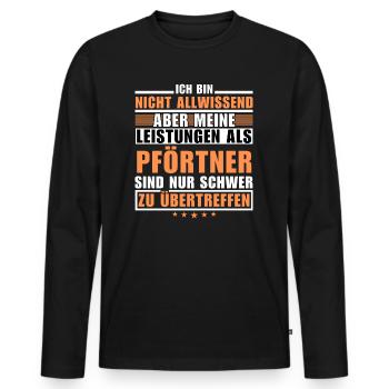 Des performances inégalées en tant que portier - T-shirt manches longues Premium bio Homme - noir - Devant - Nico (187cm)