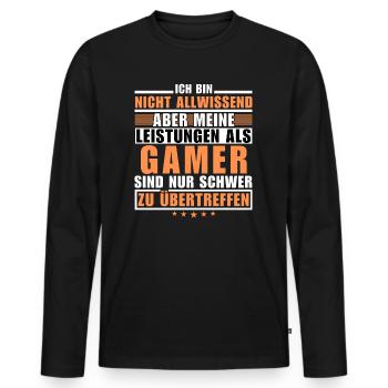Unmatched performance as a gamer - Men's Premium Organic Long Sleeve Shirt - black - Front - Nico (187cm)