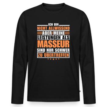 Unsurpassed performance as a massage therapist - Men's Premium Organic Long Sleeve Shirt - black - Front - Nico (187cm)