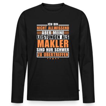 Des performances inégalées en tant que courtier - T-shirt manches longues Premium bio Homme - noir - Devant - Nico (187cm)