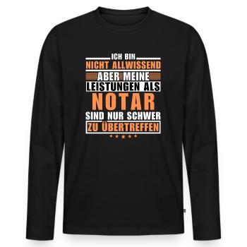 Unrivalled performance as a notary public - Men's Premium Organic Long Sleeve Shirt - black - Front - Nico (187cm)