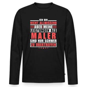 Unübertroffene Leistung als Maler - Männer Premium Bio Langarmshirt - Schwarz - Vorne - Nico (187cm)