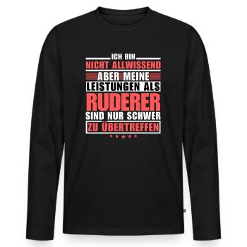 Des performances inégalées en tant que rameur - T-shirt manches longues Premium bio Homme - noir - Devant - Nico (187cm)