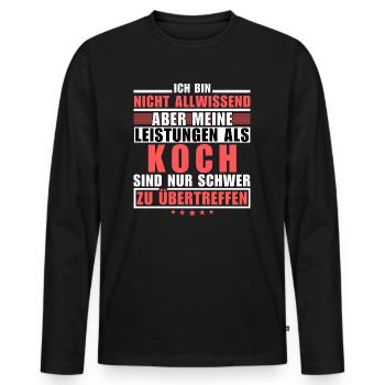 Unmatched performance as a chef - Men's Premium Organic Long Sleeve Shirt - black - Front - Nico (187cm)
