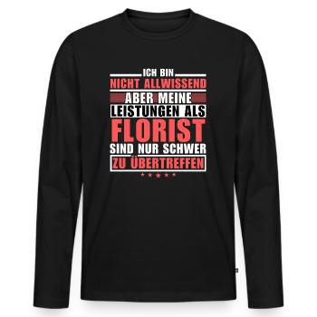 Des performances inégalées en tant que fleuriste - T-shirt manches longues Premium bio Homme - noir - Devant - Nico (187cm)