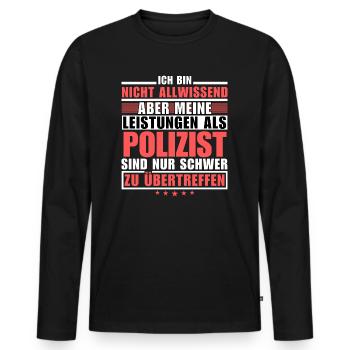 Unmatched performance as a police officer - Men's Premium Organic Long Sleeve Shirt - black - Front - Nico (187cm)