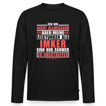 Unsurpassed performance as a beekeeper - Men's Premium Organic Long Sleeve Shirt - black - Front - Nico (187cm)