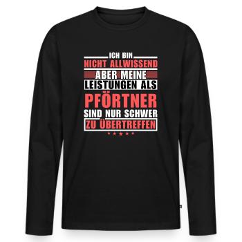 Unrivalled performance as a doorman - Men's Premium Organic Long Sleeve Shirt - black - Front - Nico (187cm)