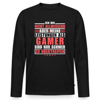 Des performances inégalées en tant que joueur - T-shirt manches longues Premium bio Homme - noir - Devant - Nico (187cm)