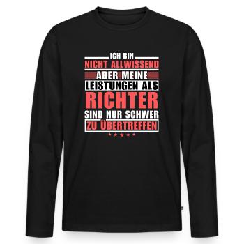 Des performances inégalées en tant que juge - T-shirt manches longues Premium bio Homme - noir - Devant - Nico (187cm)