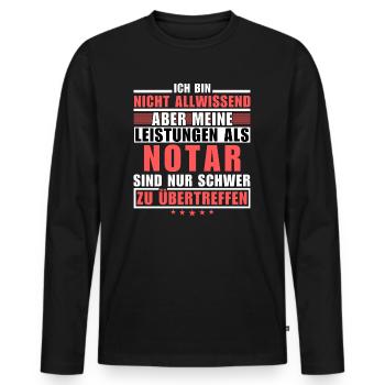Unrivalled performance as a notary public - Men's Premium Organic Long Sleeve Shirt - black - Front - Nico (187cm)