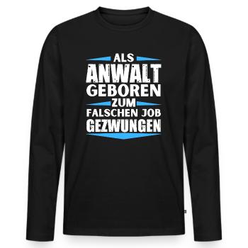 L’avocat a décroché le mauvais emploi - T-shirt manches longues Premium bio Homme - noir - Devant - Nico (187cm)