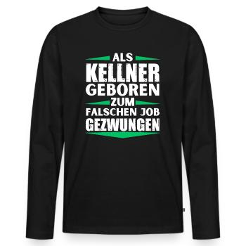 Le serveur a atterri dans le mauvais emploi - T-shirt manches longues Premium bio Homme - noir - Devant - Nico (187cm)