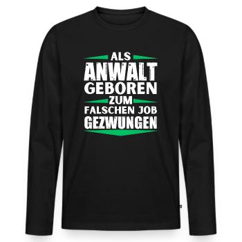 L’avocat a décroché le mauvais emploi - T-shirt manches longues Premium bio Homme - noir - Devant - Nico (187cm)