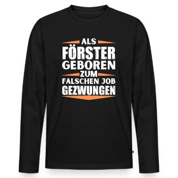 Förster im falschen Job gelandet - Männer Premium Bio Langarmshirt - Schwarz - Vorne - Nico (187cm)