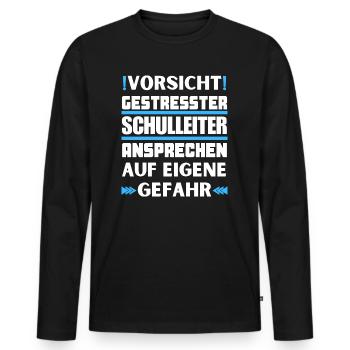 Ne parlez pas à un directeur stressé ! - T-shirt manches longues Premium bio Homme - noir - Devant - Nico (187cm)
