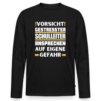 Ne parlez pas à un directeur stressé ! - T-shirt manches longues Premium bio Homme - noir - Devant - Nico (187cm)