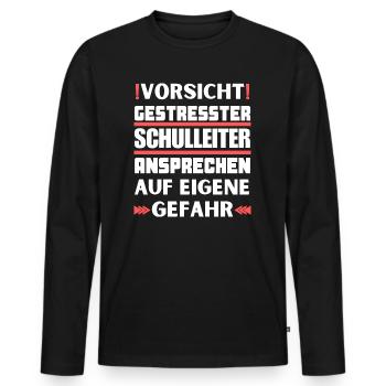 Ne parlez pas à un directeur stressé ! - T-shirt manches longues Premium bio Homme - noir - Devant - Nico (187cm)