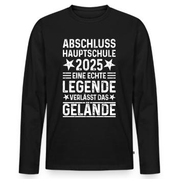 Abschluss Hauptschule 2025 - Männer Premium Bio Langarmshirt - Schwarz - Vorne - Nico (187cm)