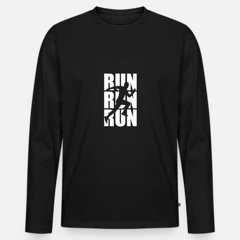 Run Run Run Laeufer - Männer Premium Bio Langarmshirt - Schwarz