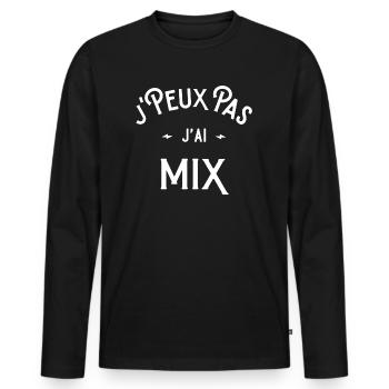je peux pas j'ai mix idée cadeau humour dj - T-shirt manches longues Premium bio Homme - noir - Devant - Nico (187cm)