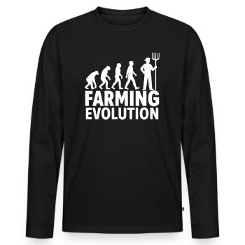 Évolution de l’agriculture Agriculture - T-shirt manches longues Premium bio Homme - noir - Devant - Nico (187cm)
