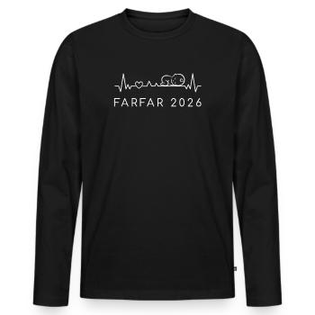 Grandpa 2026 Heartbeat Pregnancy Swedish - Men's Premium Organic Long Sleeve Shirt - black - Front - Nico (187cm)