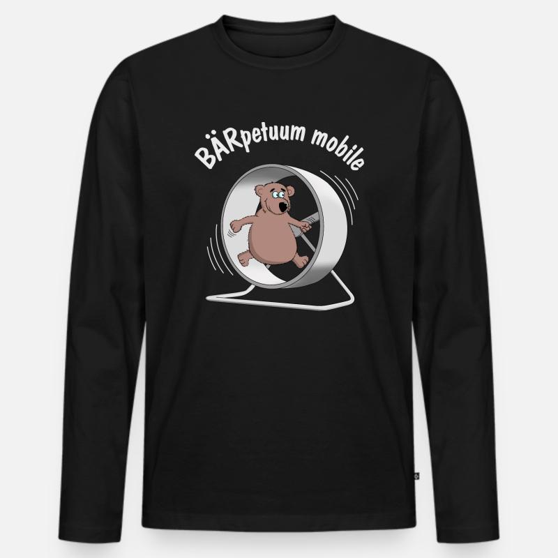 unendlich Energie - Perpetuum Mobile - Männer Premium Bio Langarmshirt - Schwarz